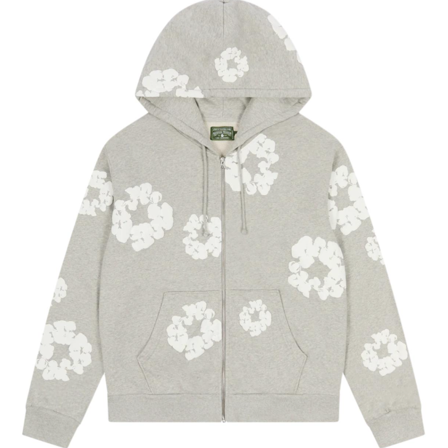 DENIM TEARS GRAY Zip Hoodie image 2